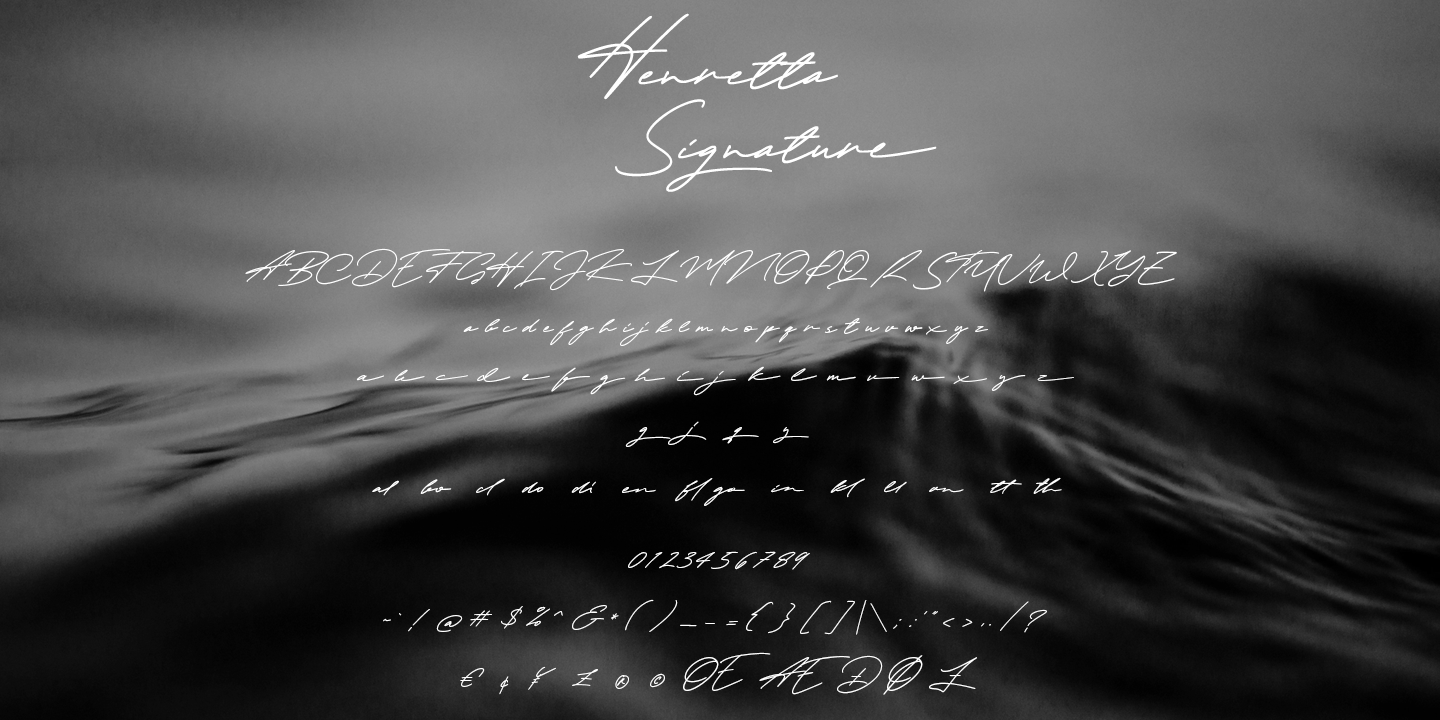 Пример шрифта Henretta Signature Regular